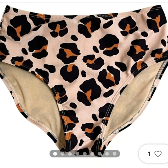 Art Class High Waisted Junior Tan Bikini Bottom  Leopard Print  NWT SizeXL - Picture 2 of 8